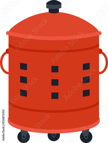Red Chinese Joss Paper Burning Bin Flat Vector.
Traditional Incinerator Bin for Ancestor Worship.
Joss Paper Burner Flat Illustration isolated.
Chinese Festival Icon.
Transparent background. SVG file.
