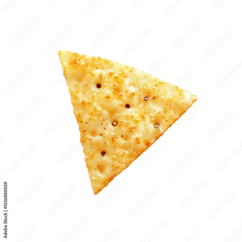 Fototapeta premium Single Triangular Cheese Cracker with Pepper, Isolated on Black Background