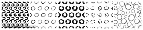 Set of seamless patterns with scribble smears