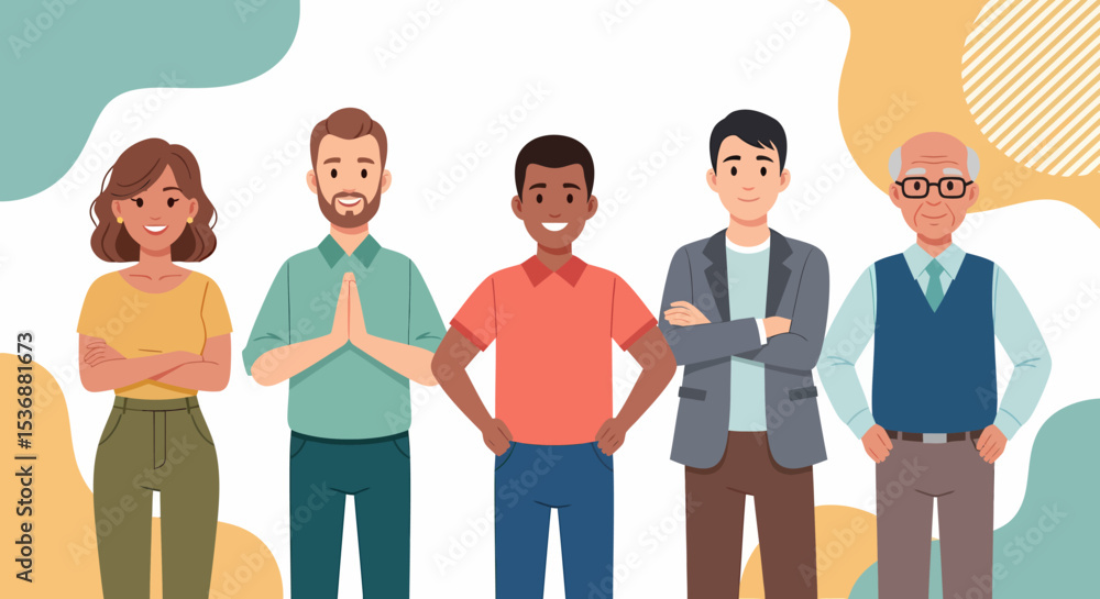 Diverse Group of People Illustration Professional Teamwork Vector Graphic Diverse Group of People Illustration Professional Teamwork Vector Graphic