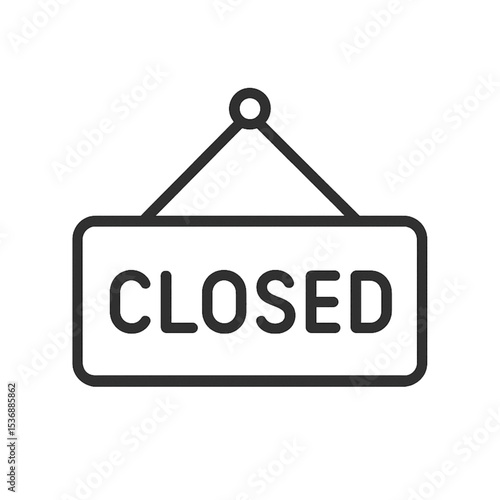 Closed sign icon for restaurant, cafe 
