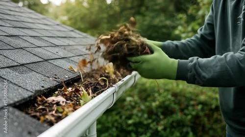 Cleaning Gutters: Removing Leaves & Debris by Hand for Home Maintenance - DIY Gutter Cleaning