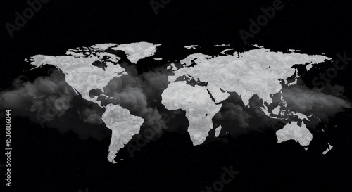 World Map in Clouds: A Global Perspective