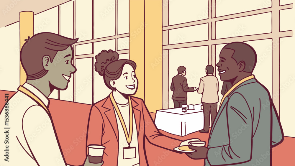 Diverse Business Professionals Networking at Conference. Diverse Business Professionals Networking at Conference.