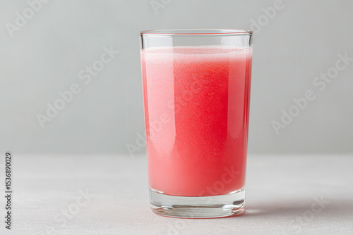 Wallpaper Mural minimalist photograph of summer drink in ultrabright watermelon color positioned on right side against clean light Torontodigital.ca