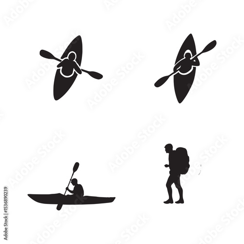 Black Silhouette of Various Action Sports Activities