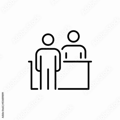 customer desk icon sign vector