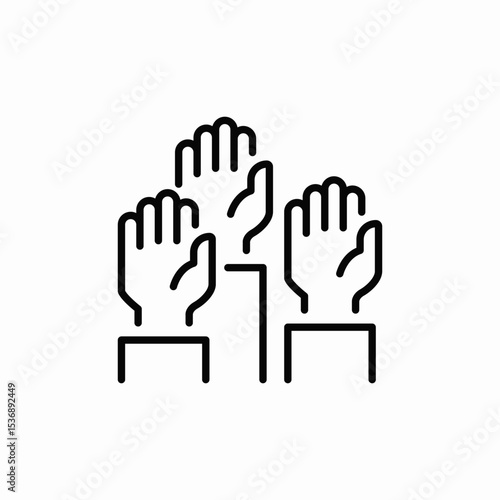 hands raised icon sign vector