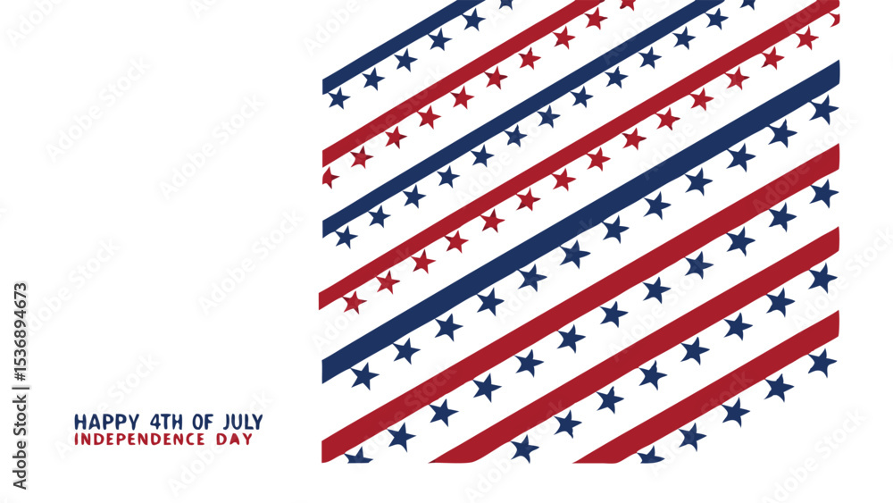 Obraz premium Diagonal stripes of red and blue with stars for fourth of july independence day celebration design element