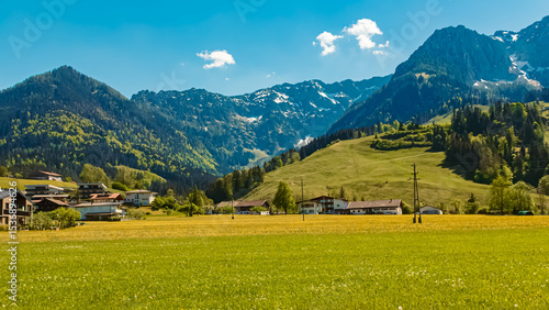 Konstfotografi Alpine spring view at Point, Ebbs, Kufstein, Tyrol, Austria