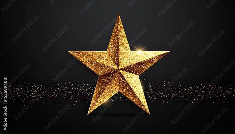 Obraz premium golden star on black background