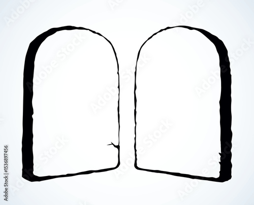 Tablets with 10 commandments. Vector drawing