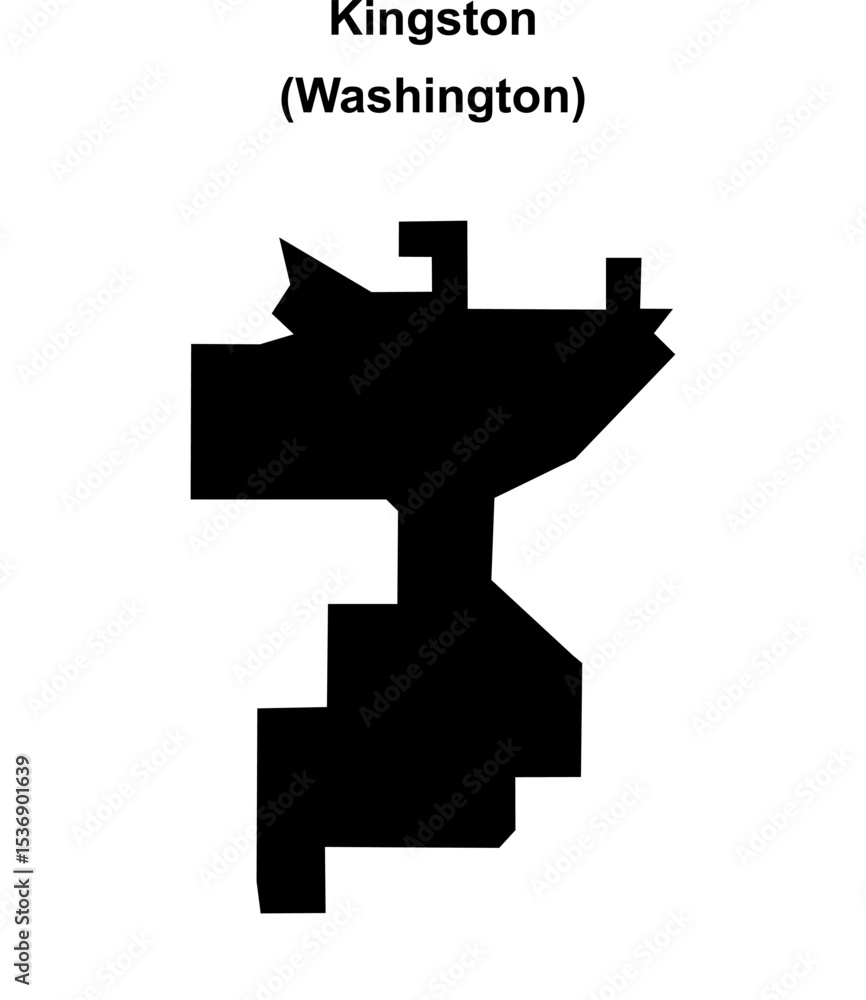 Obraz premium Kingston (Washington) blank outline map