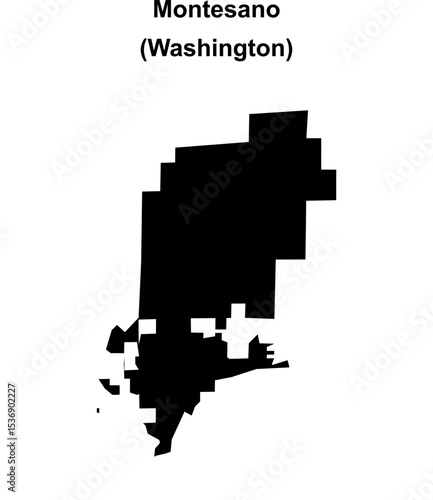 Montesano (Washington) blank outline map