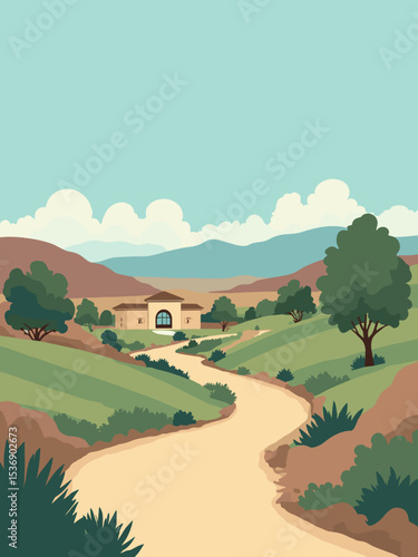 Moreno Valley, California — March Field Air Museum, Regency Heritage Park, Box Springs Preserve in sky blue, heritage brown, park green, and stone