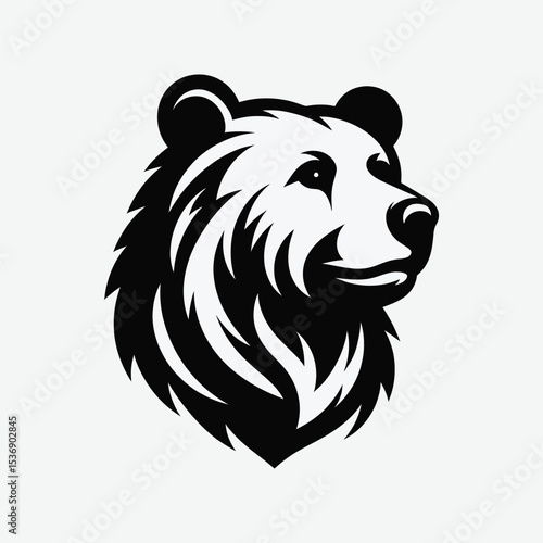 Bear head logo template illustration vector