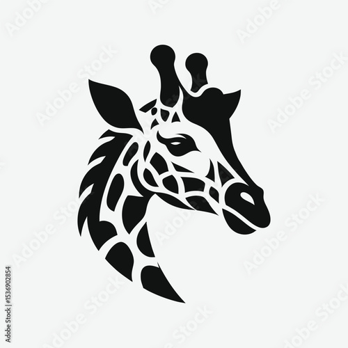 Girrafe head logo template illustration vector
