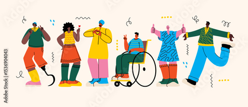 The diverse group of people, entrepreneurs, or office workers isolated on white background. Multinational company. Old and young men and women standing together. Flat cartoon vector illustration.