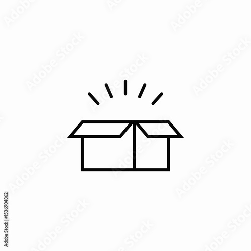 unbox cardboard icon sign vector