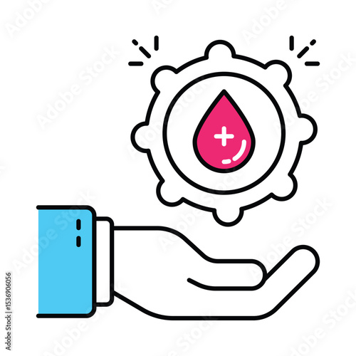 blood Virus Vector Filled outline illustration style icon. EPS 10 