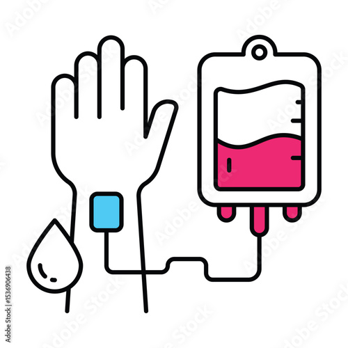 Blood Donor Vector Filled outline illustration style icon. EPS 10 