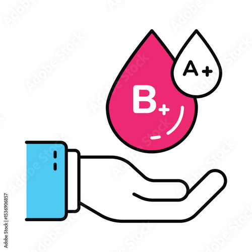 Blood Group Vector Filled outline illustration style icon. EPS 10 