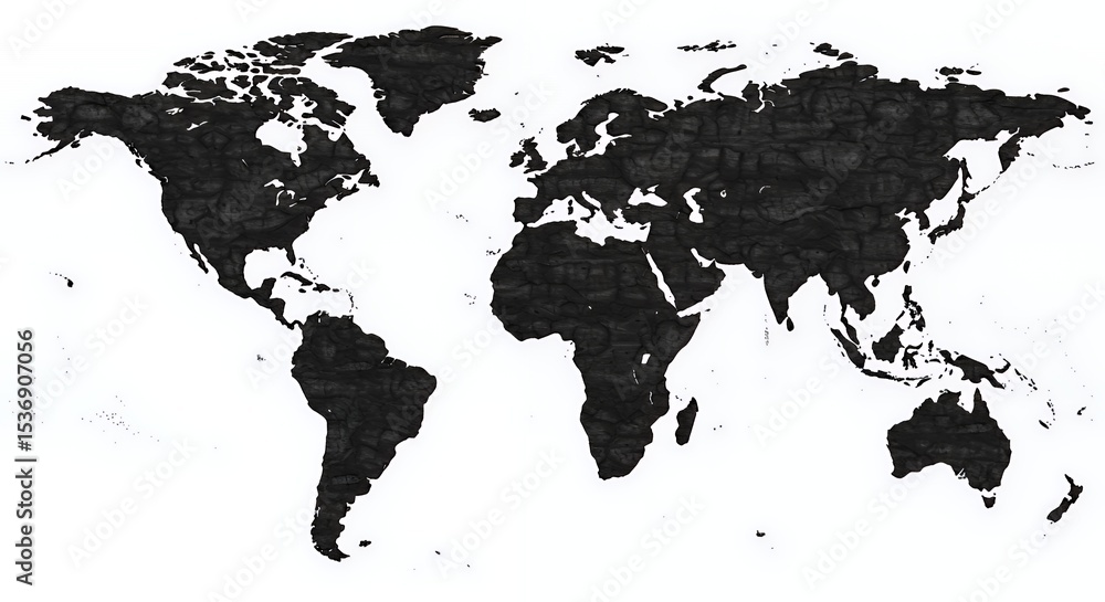 Obraz premium World Map: A Cracked Earth Texture