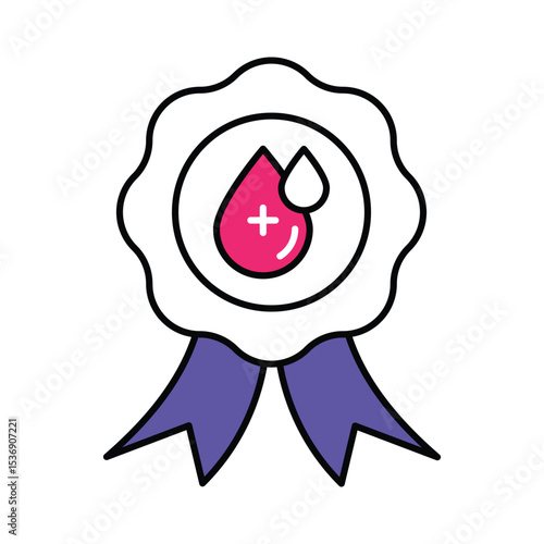 First-time donor badge Vector Filled outline illustration style icon. EPS 10 