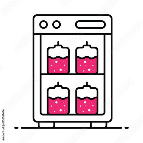 Blood storage refrigerator  Vector Filled outline illustration style icon. EPS 10 