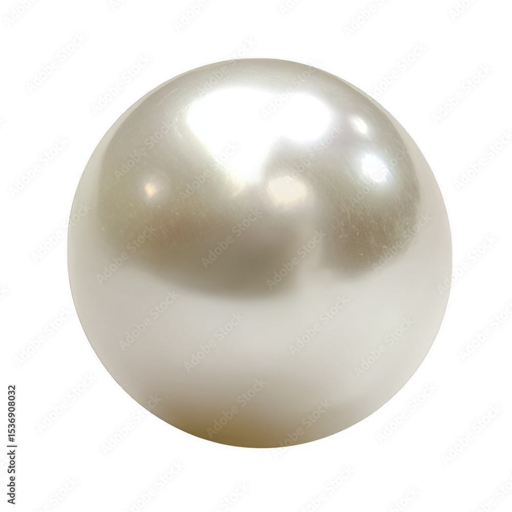 Obraz premium A lustrous, round, white pearl with a smooth and shiny surface reflecting light.