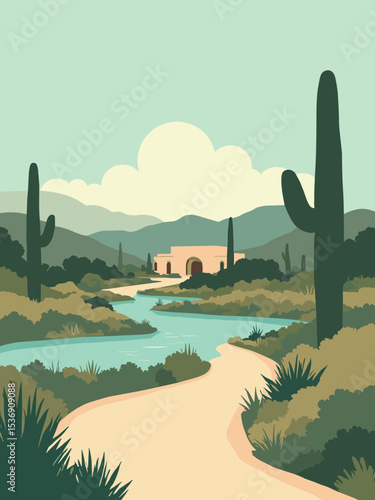 Gilbert, Arizona — Riparian Preserve, Higley Hall, Agritopia in pond teal, hall stone, orchard green, and cream