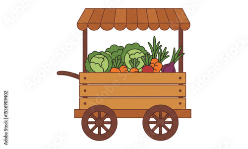cart with vegetable 