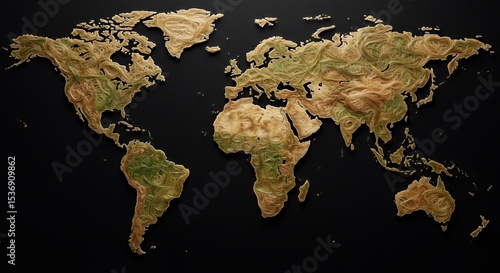 Global Topography: A Textured World Map