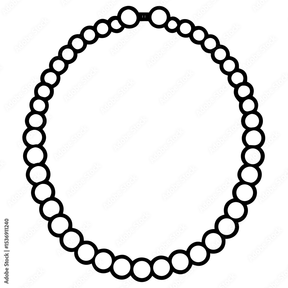 Minimal Pearl Choker Line Art Minimal Pearl Choker Line Art