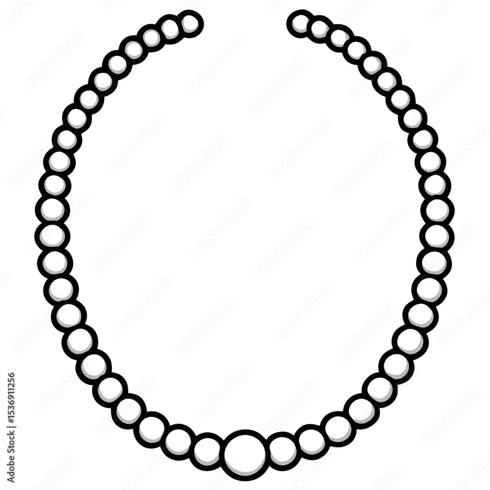 Obraz premium Minimal Pearl Choker Line Art