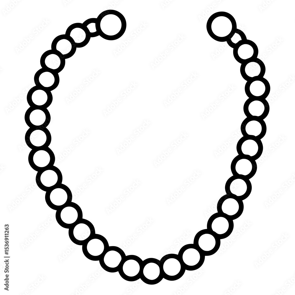 Obraz premium Minimal Pearl Choker Line Art