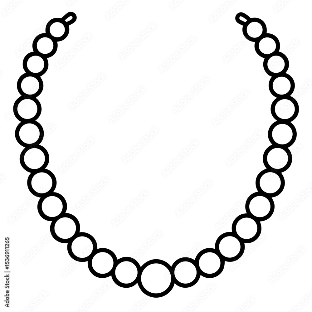 Fototapeta premium Minimal Pearl Choker Line Art
