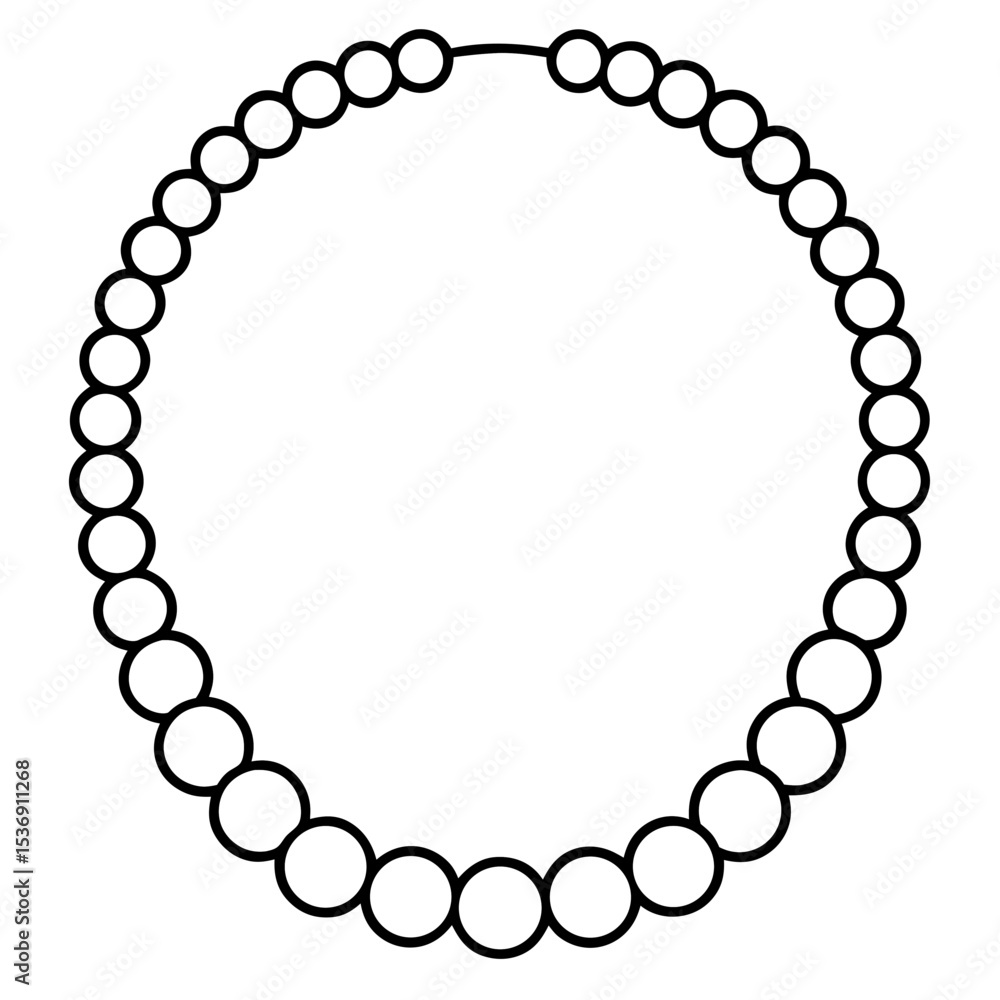 Fototapeta premium Minimal Pearl Choker Line Art