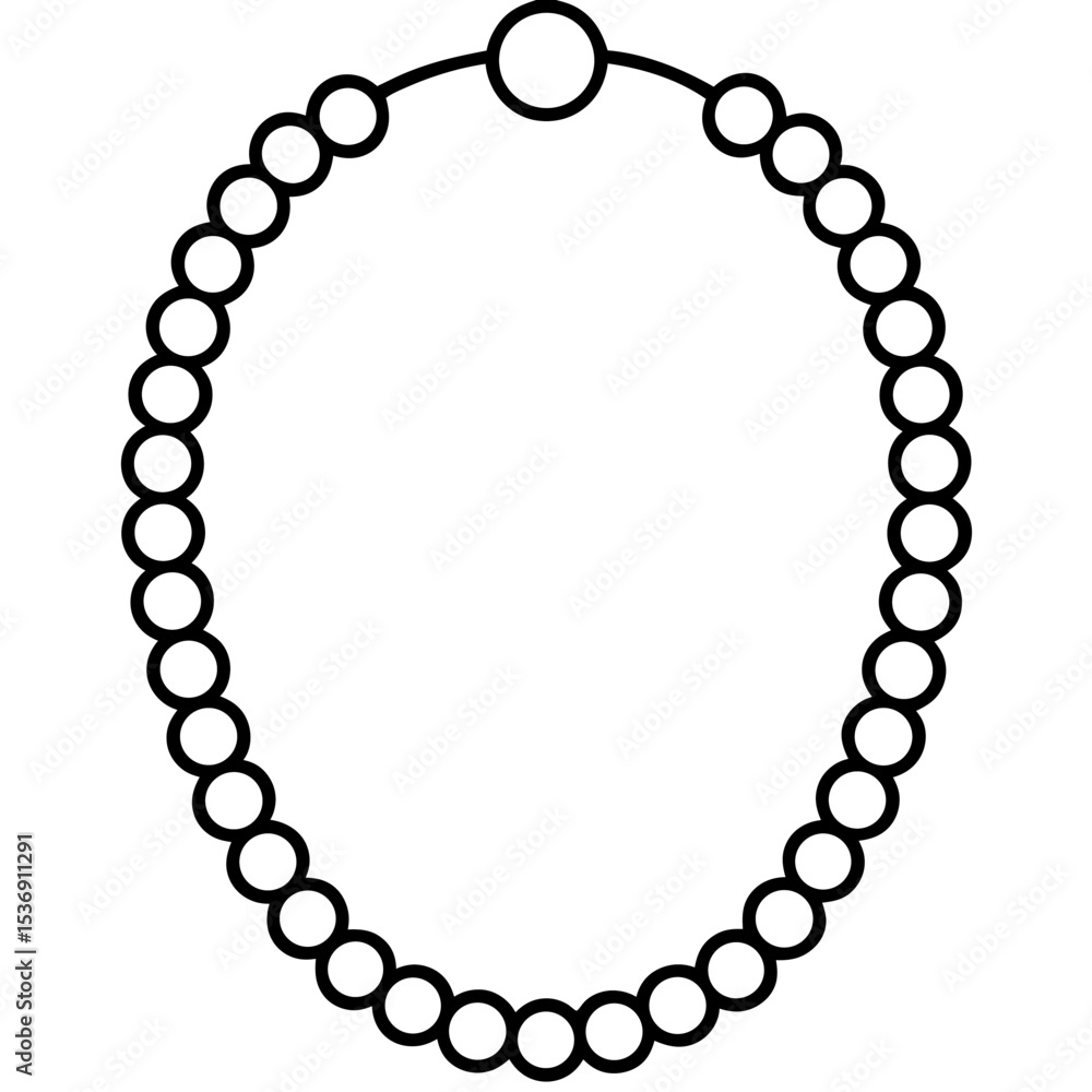 Obraz premium Minimal Pearl Choker Line Art