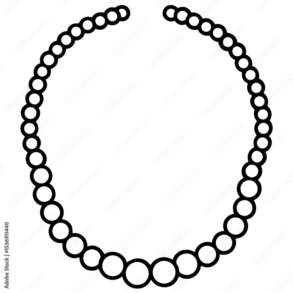 Minimal Pearl Choker Line Art Minimal Pearl Choker Line Art