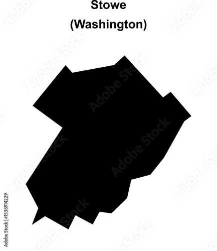 Stowe (Washington) blank outline map