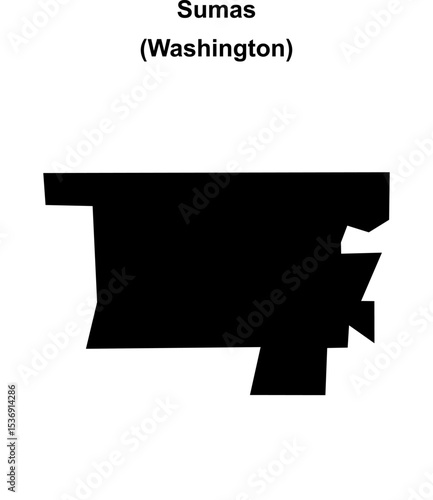 Sumas (Washington) blank outline map