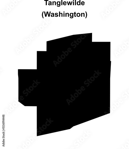 Tanglewilde (Washington) blank outline map