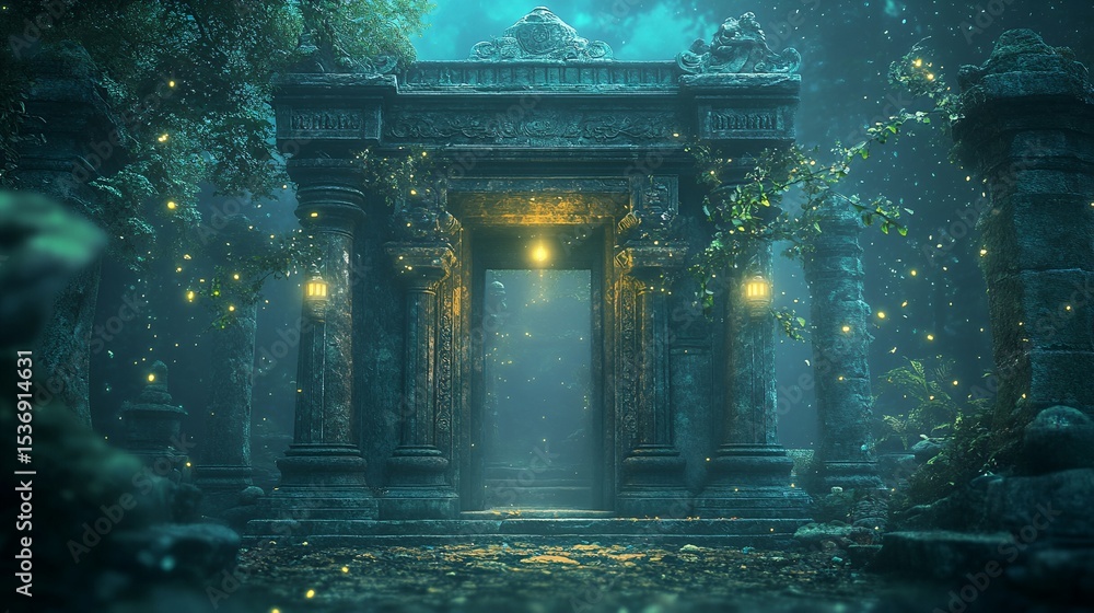 Obraz premium Ancient ruins under the ocean