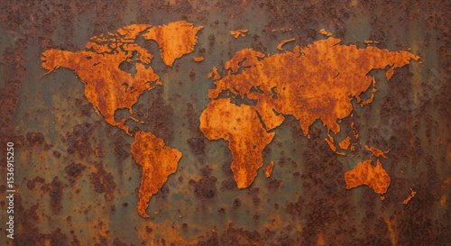 Rusty World Map: A Corroded Global View