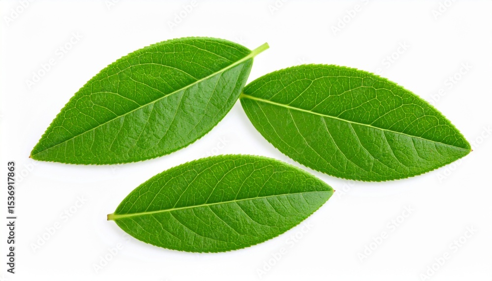 Obraz premium green leaf isolated on white background