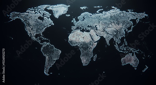 World Map: A Global Perspective in Deep Blue