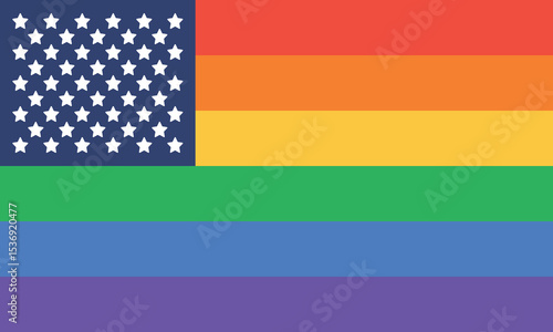 Pride Month in June. LGBTQ+. Lesbian Gay Bisexual Transgender. Celebrated annual. LGBT flag. Rainbow love concept. Human rights and tolerance. Poster, card, banner and background. Vector illustration