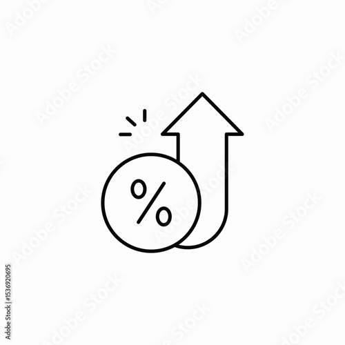 amount rise icon sign vector