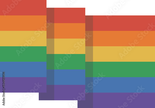Pride Month in June. LGBTQ+. Lesbian Gay Bisexual Transgender. Celebrated annual. LGBT flag. Rainbow love concept. Human rights and tolerance. Poster, card, banner and background. Vector illustration